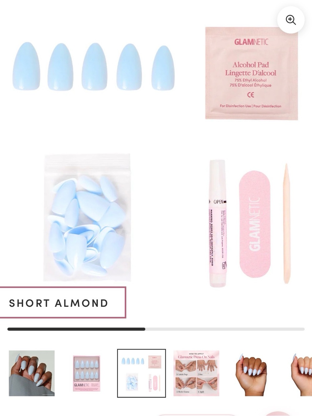 GLAMnetic Press-On Nails Set — Pink, Light Blue, Brown, Nude - Picture 3 of 4
